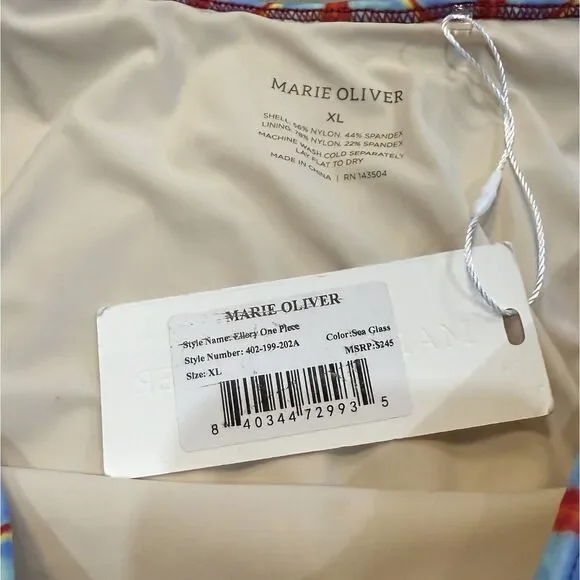 Marie Oliver Swimsuit Ellery XL Multicolor One Piece Off Shoulder Ruffle $245 - Picture 5 of 5